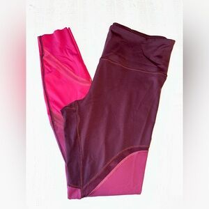 Lululemon Colour Me Ombre Tight 28" Dark Adobe/Blush Berry/Violet Red Size 10